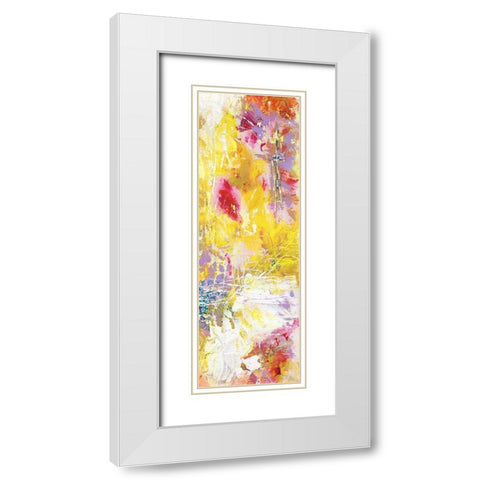 Yellow Abstract II White Modern Wood Framed Art Print with Double Matting by Arbel, Lori