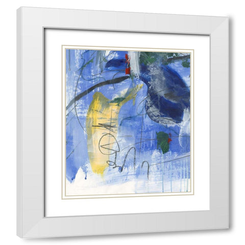 Tribal Symbols III White Modern Wood Framed Art Print with Double Matting by Combs, Joyce