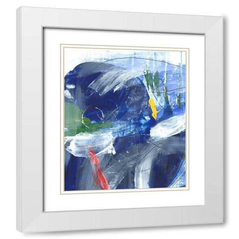 Tribal Symbols IV White Modern Wood Framed Art Print with Double Matting by Combs, Joyce