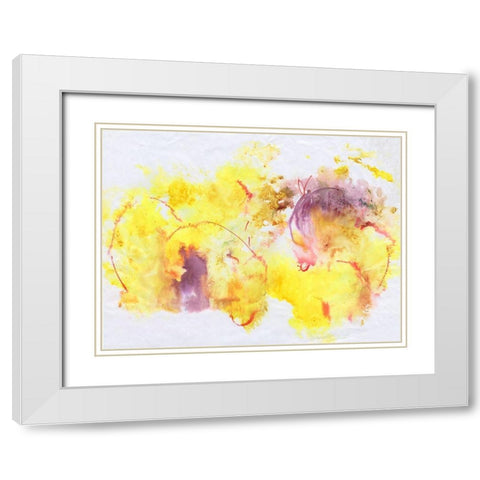 Flower Song II White Modern Wood Framed Art Print with Double Matting by Combs, Joyce