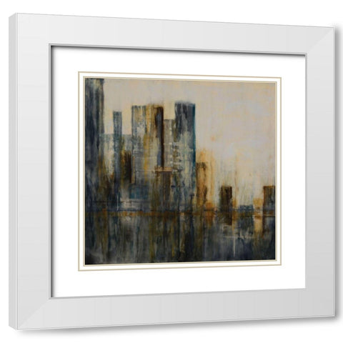 Vantage White Modern Wood Framed Art Print with Double Matting by Shanti, Shima