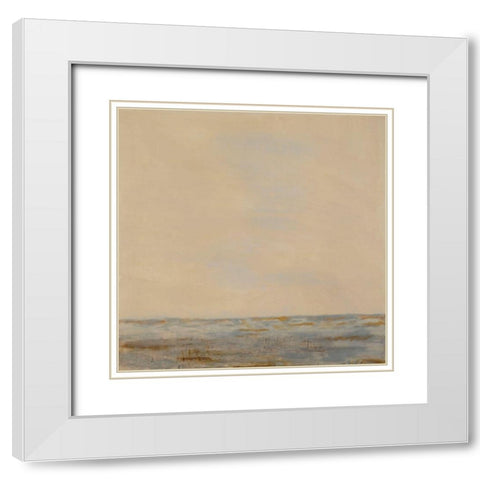 Desert Sea White Modern Wood Framed Art Print with Double Matting by Shanti, Shima