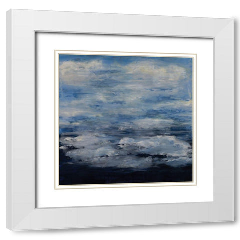 Cloud Speak White Modern Wood Framed Art Print with Double Matting by Shanti, Shima
