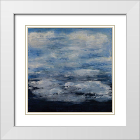 Cloud Speak White Modern Wood Framed Art Print with Double Matting by Shanti, Shima