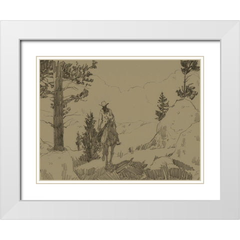 High in the Hills I White Modern Wood Framed Art Print with Double Matting by Green, Jacob