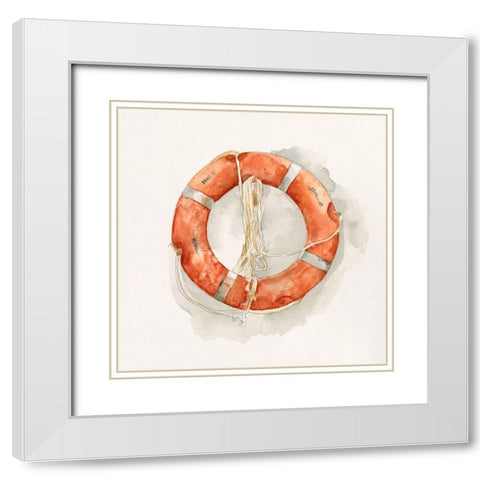 Nautical Safety II White Modern Wood Framed Art Print with Double Matting by Caroline, Emma