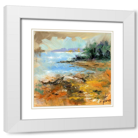 Nevern Lights II White Modern Wood Framed Art Print with Double Matting by Doyle, Anne Farrall
