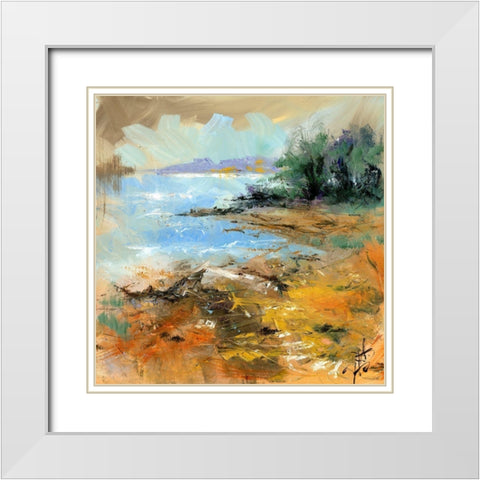 Nevern Lights II White Modern Wood Framed Art Print with Double Matting by Doyle, Anne Farrall