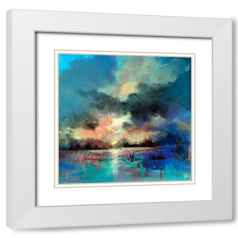Late Evening White Modern Wood Framed Art Print with Double Matting by Doyle, Anne Farrall