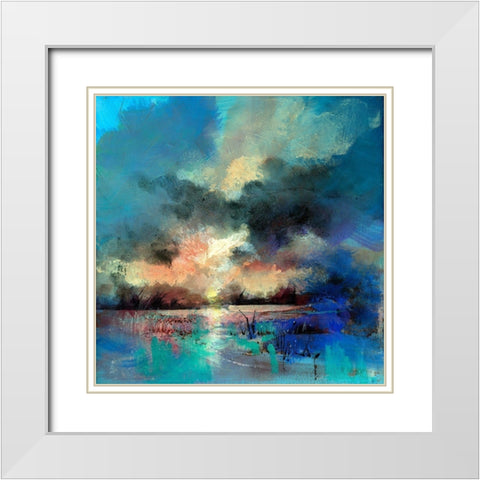 Late Evening White Modern Wood Framed Art Print with Double Matting by Doyle, Anne Farrall