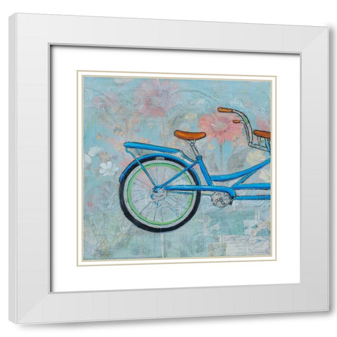 Bicycle Collage I White Modern Wood Framed Art Print with Double Matting by Iafrate, Sandra