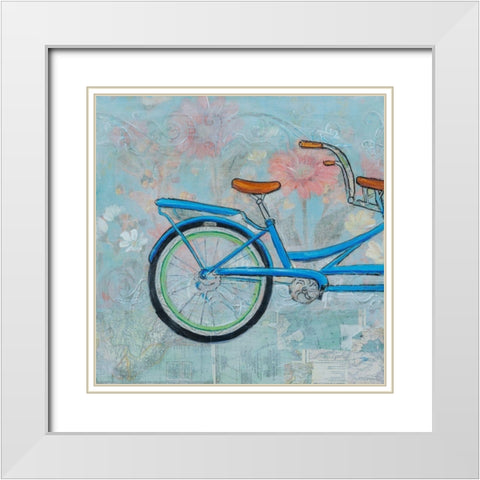 Bicycle Collage I White Modern Wood Framed Art Print with Double Matting by Iafrate, Sandra