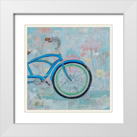 Bicycle Collage II White Modern Wood Framed Art Print with Double Matting by Iafrate, Sandra