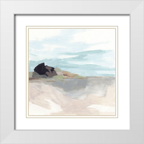 Glacial Coast I White Modern Wood Framed Art Print with Double Matting by Vess, June Erica