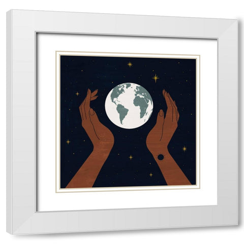 Dear Mother Earth I White Modern Wood Framed Art Print with Double Matting by Popp, Grace