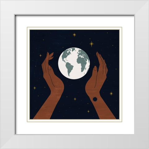 Dear Mother Earth I White Modern Wood Framed Art Print with Double Matting by Popp, Grace