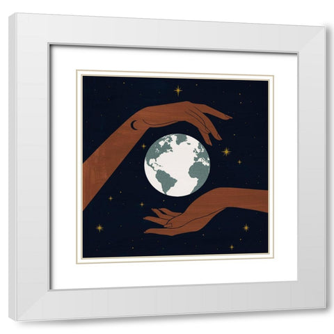 Dear Mother Earth II White Modern Wood Framed Art Print with Double Matting by Popp, Grace