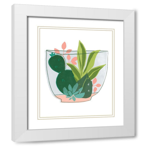 Terrarium Cameo V White Modern Wood Framed Art Print with Double Matting by Vess, June Erica