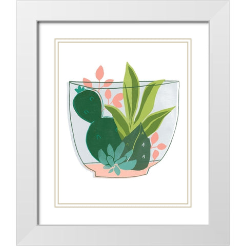 Terrarium Cameo V White Modern Wood Framed Art Print with Double Matting by Vess, June Erica