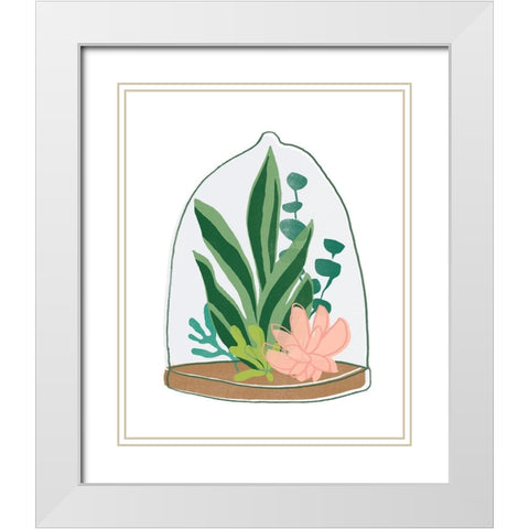 Terrarium Cameo VII White Modern Wood Framed Art Print with Double Matting by Vess, June Erica