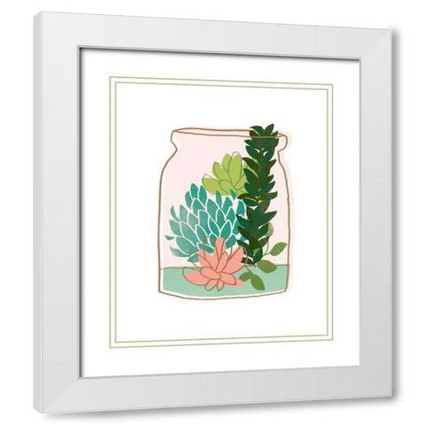 Terrarium Cameo VIII White Modern Wood Framed Art Print with Double Matting by Vess, June Erica