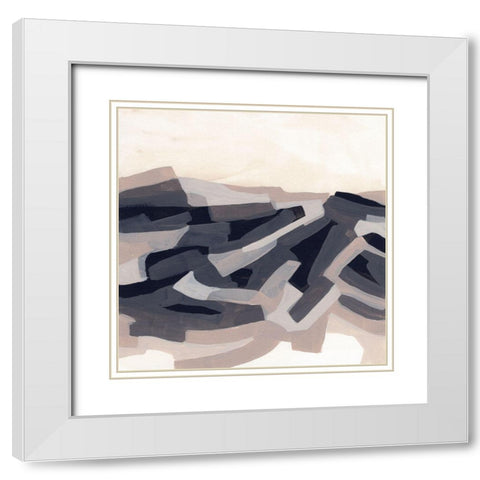Puzzle Landscape I White Modern Wood Framed Art Print with Double Matting by Vess, June Erica