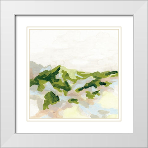 Emerald Hills I White Modern Wood Framed Art Print with Double Matting by Vess, June Erica