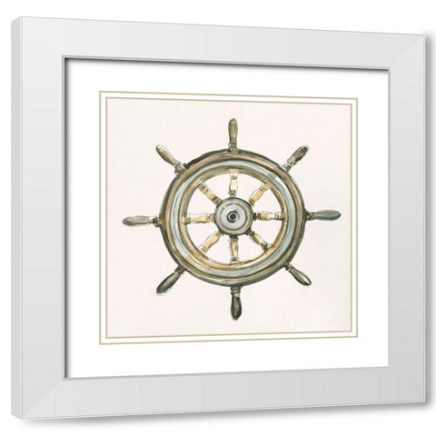 At the Helm II White Modern Wood Framed Art Print with Double Matting by Caroline, Emma