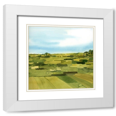 Green Gold Valley II White Modern Wood Framed Art Print with Double Matting by Popp, Grace