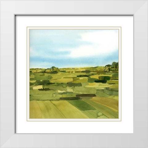 Green Gold Valley II White Modern Wood Framed Art Print with Double Matting by Popp, Grace