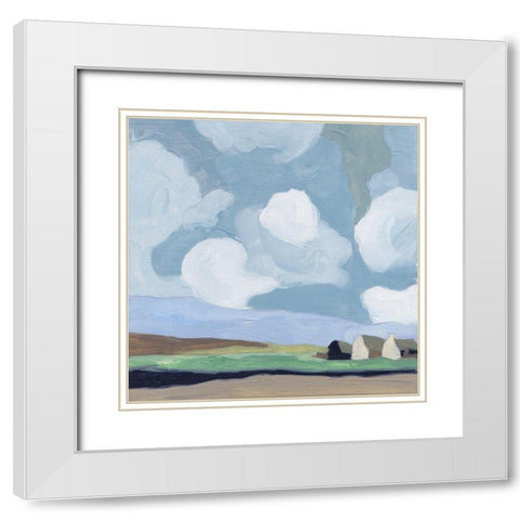 A Quiet Village I White Modern Wood Framed Art Print with Double Matting by Wang, Melissa