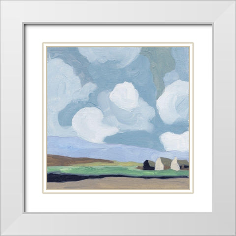 A Quiet Village I White Modern Wood Framed Art Print with Double Matting by Wang, Melissa