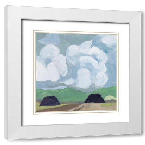 A Quiet Village II White Modern Wood Framed Art Print with Double Matting by Wang, Melissa