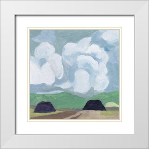 A Quiet Village II White Modern Wood Framed Art Print with Double Matting by Wang, Melissa