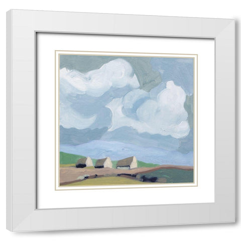 A Quiet Village III White Modern Wood Framed Art Print with Double Matting by Wang, Melissa