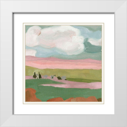 Violet Fields I White Modern Wood Framed Art Print with Double Matting by Wang, Melissa