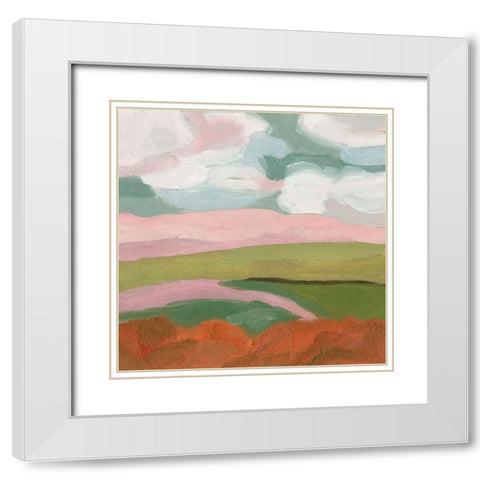 Violet Fields II White Modern Wood Framed Art Print with Double Matting by Wang, Melissa
