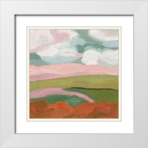 Violet Fields II White Modern Wood Framed Art Print with Double Matting by Wang, Melissa