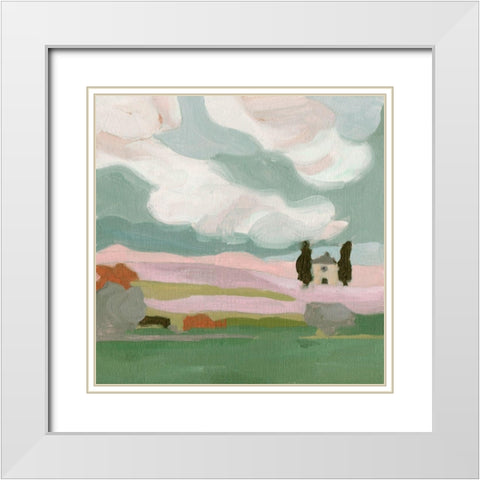 Violet Fields III White Modern Wood Framed Art Print with Double Matting by Wang, Melissa