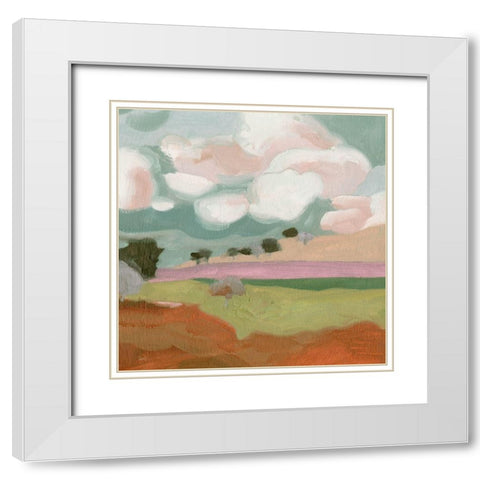 Violet Fields IV White Modern Wood Framed Art Print with Double Matting by Wang, Melissa
