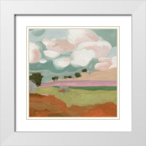 Violet Fields IV White Modern Wood Framed Art Print with Double Matting by Wang, Melissa