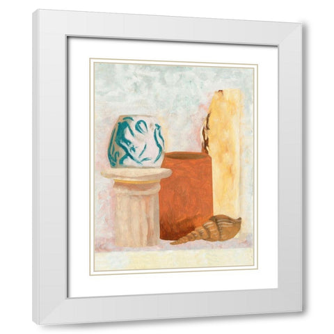 Table Top Stills I White Modern Wood Framed Art Print with Double Matting by Wang, Melissa