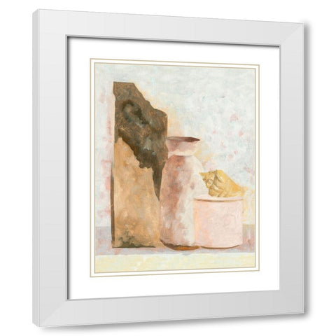 Table Top Stills II White Modern Wood Framed Art Print with Double Matting by Wang, Melissa