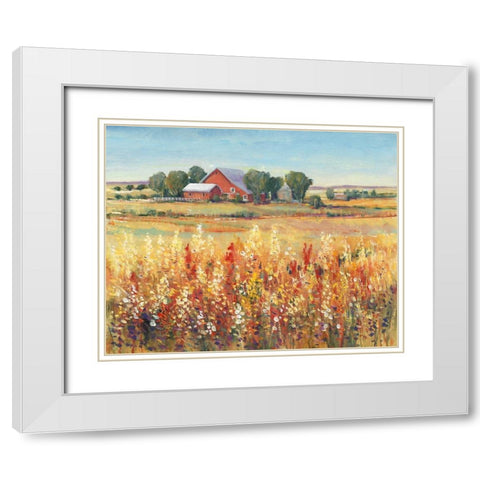 Country View I White Modern Wood Framed Art Print with Double Matting by OToole, Tim