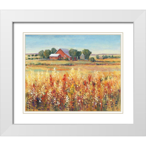 Country View I White Modern Wood Framed Art Print with Double Matting by OToole, Tim