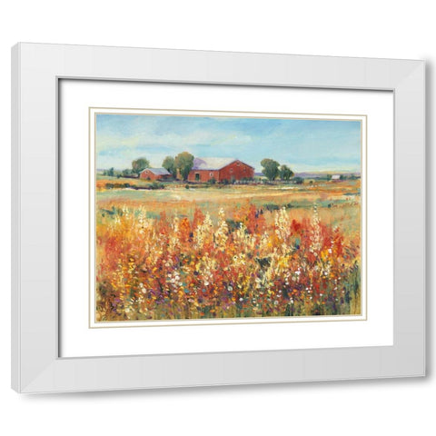 Country View II White Modern Wood Framed Art Print with Double Matting by OToole, Tim