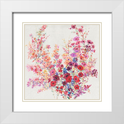 Flowers on a Vine II White Modern Wood Framed Art Print with Double Matting by OToole, Tim