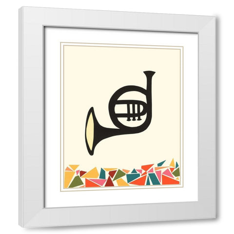 Cut Paper Instruments III White Modern Wood Framed Art Print with Double Matting by Moore, Regina