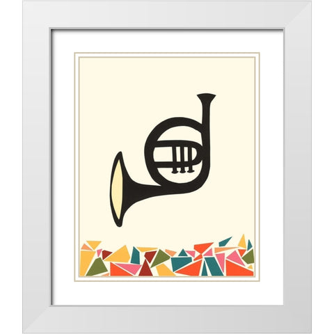 Cut Paper Instruments III White Modern Wood Framed Art Print with Double Matting by Moore, Regina