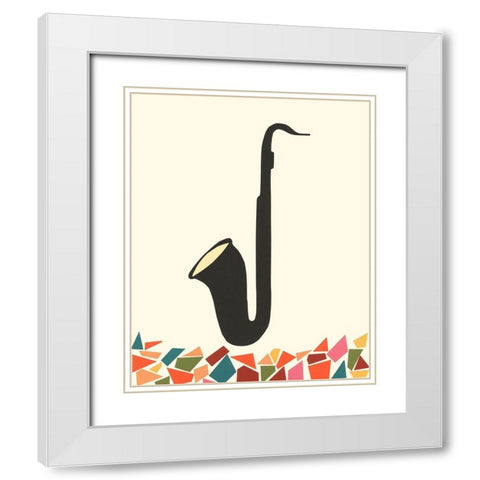 Cut Paper Instruments IV White Modern Wood Framed Art Print with Double Matting by Moore, Regina